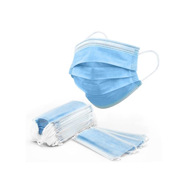 caja de 50 unidades mascarilla azul 3 pliegues