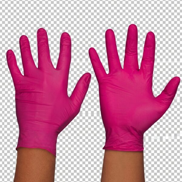 Guante desechable Nitrilo Rosa Magenta 100 und.